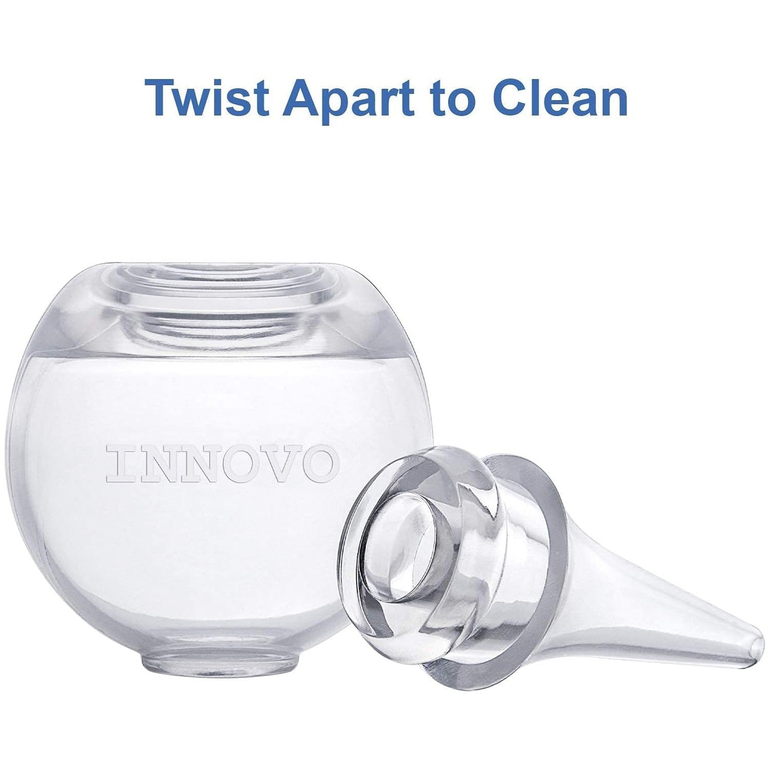Buy now Innovo FSA/HSA Eligible Hospital Grade Silicone Twister Bulb Baby Ear Syringe and Nasal Aspirator, Sucks Snot and Mucus, Cleanable and Reusable, Clear at indiglob india
