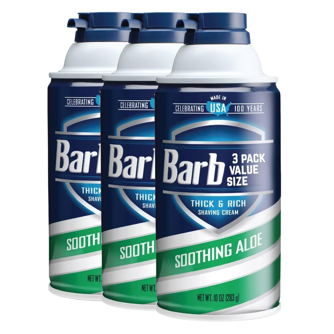 Sensitive Skin Men's Shaving Cream, Thick Rich Lather with Aloe Vera, Helps Reduce Razor Burn & Irritation, Smooth Comfortable Shave, Moisturizing Formula, 10 Oz Cans (Pack of 3)
