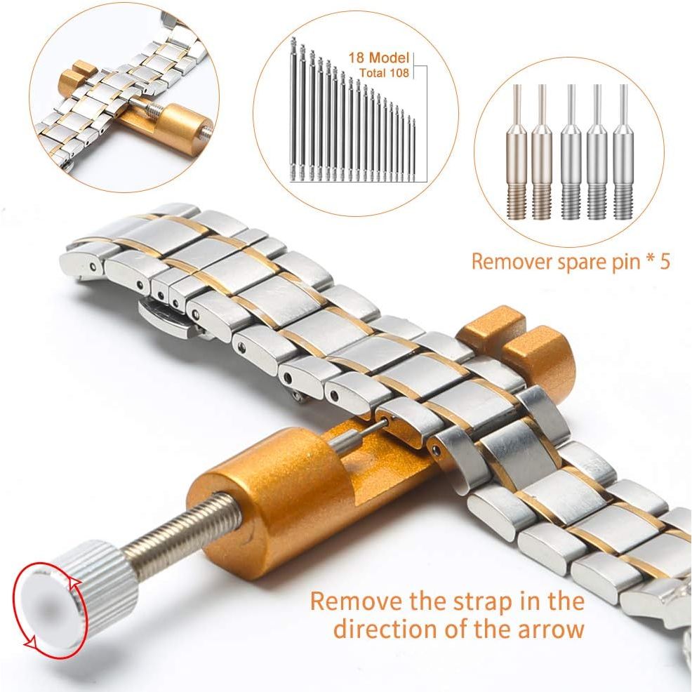 Buy now Kingsdun Watch Battery Replacement Tool Kit, 168Pcs Watches Repair Band Strap Link Pins Remover Adjustment Repairing Tools Sets with Carrying Case & Manual at indiglob india