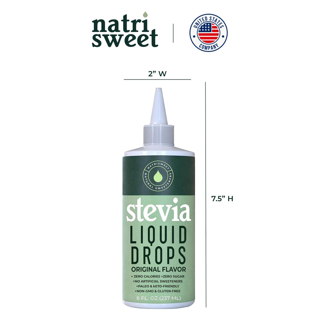 Stevia Liquid Drops, 8 Fl oz, 1823 servings, Pure Concentrated Drops with Zero Calories & Zero Carbs, Delicious Sugar Substitute Great for Keto & Paleo Diets