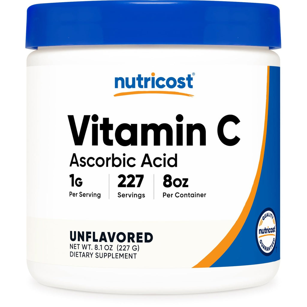 Nutricost Pure Ascorbic Acid Powder (1LB) Unflavored, Vitamin C Powder | 1g Per Serving, 454 Servings