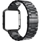 Buy now Simpeak Women Men Stainless Steel Metal Band Strap with Stailess Steel Frame Compatible with Fitbit Blaze, Match Link Removal Tool, Black at indiglob india
