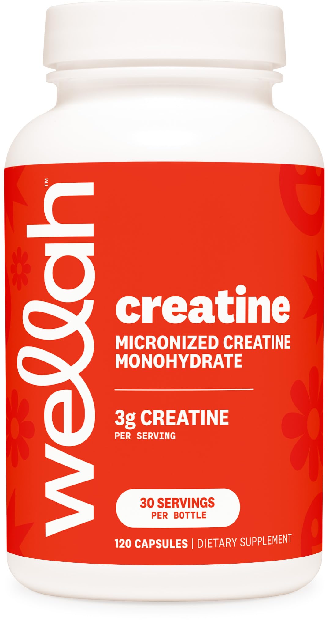 Wellah Creatine Monohydrate Capsules (3000 mg) 120 Capsules