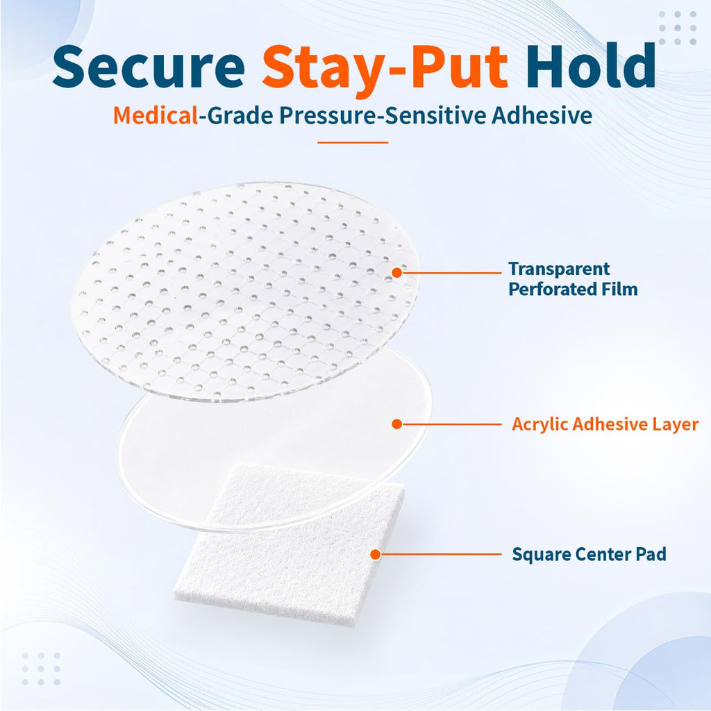 3 Sizes Clear Small Round Bandages, 100 Count, Secure Hold