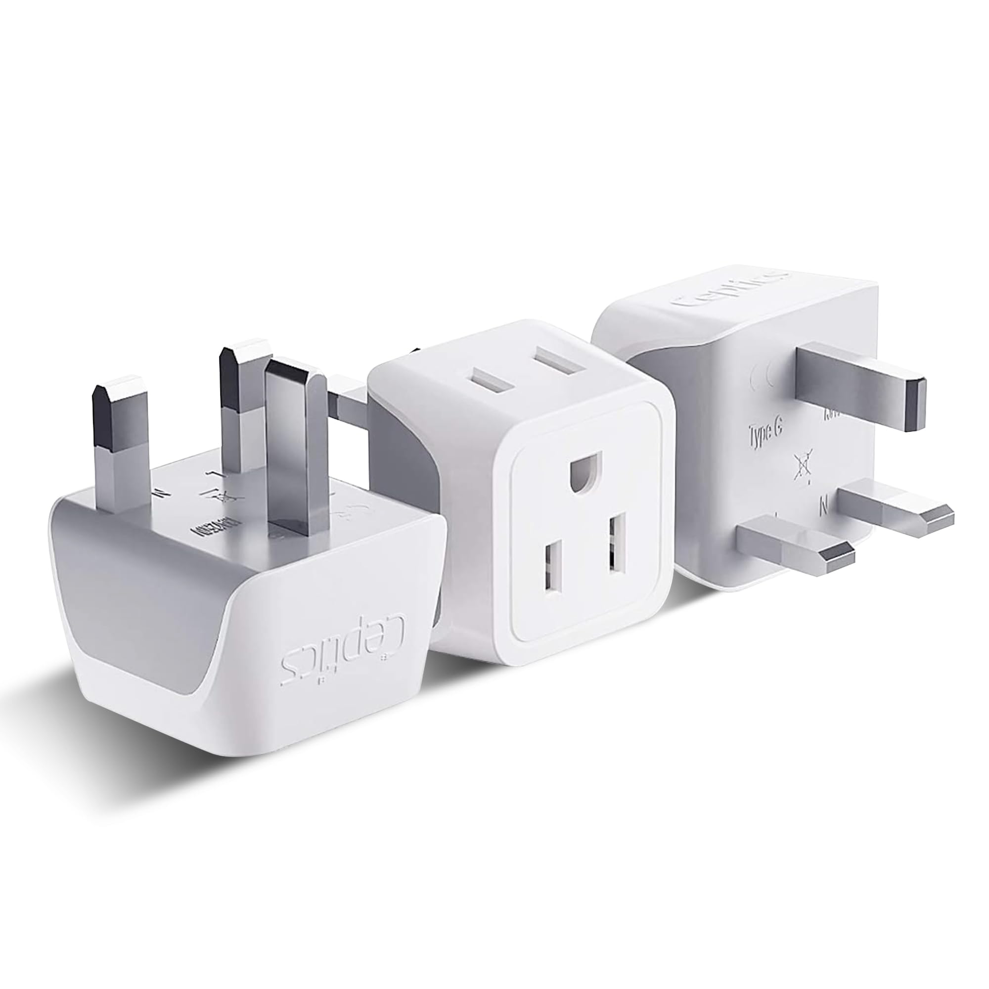 Buy now Ceptics Schuko Germany, France Plug Adapter, Dual Input - Ultra Compact Light Weight - Usa to Russia, South Korea Travel Adaptor Plug - Type E/F (3 Pack) Type G - UK, UAE, Hong Kong 3 Pack at indiglob india