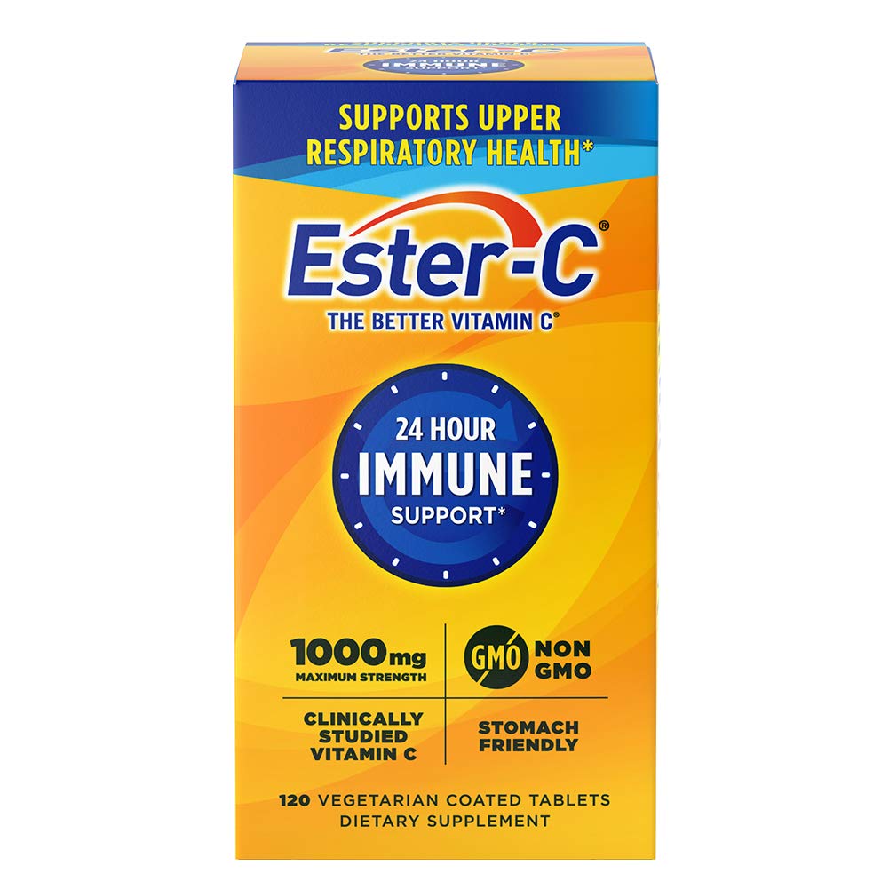 Ester-C Vitamin C 1000 mg Coated Tablets, 120 Count