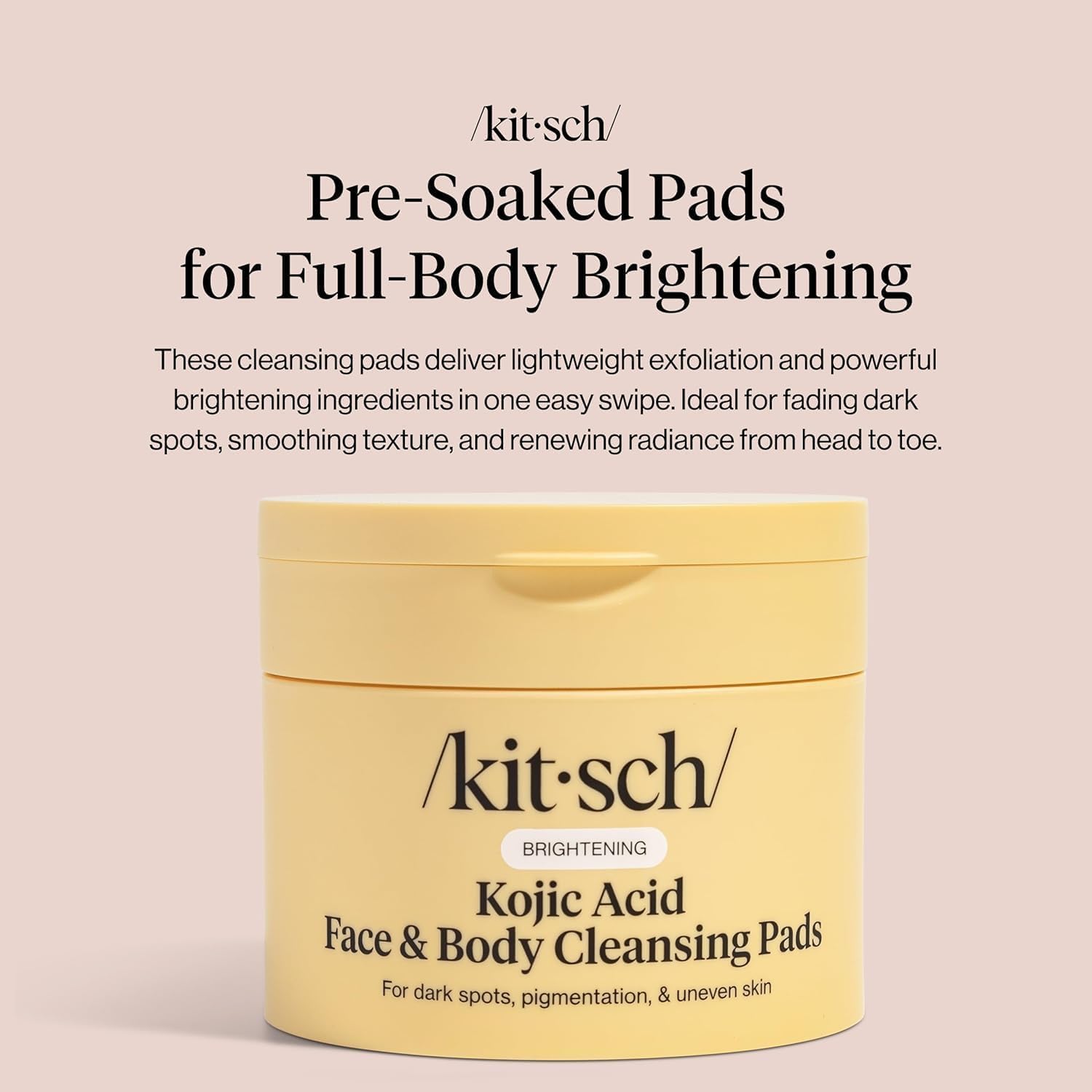 Buy now Kitsch Kojic Acid Cleansing Pads with Turmeric & Cica to Smooth, Refresh & Even Tone Skin Care â€“ Exfoliating & Brightening Pre-Soaked Cotton Pads for Face and Body â€“ 50 count at indiglob india