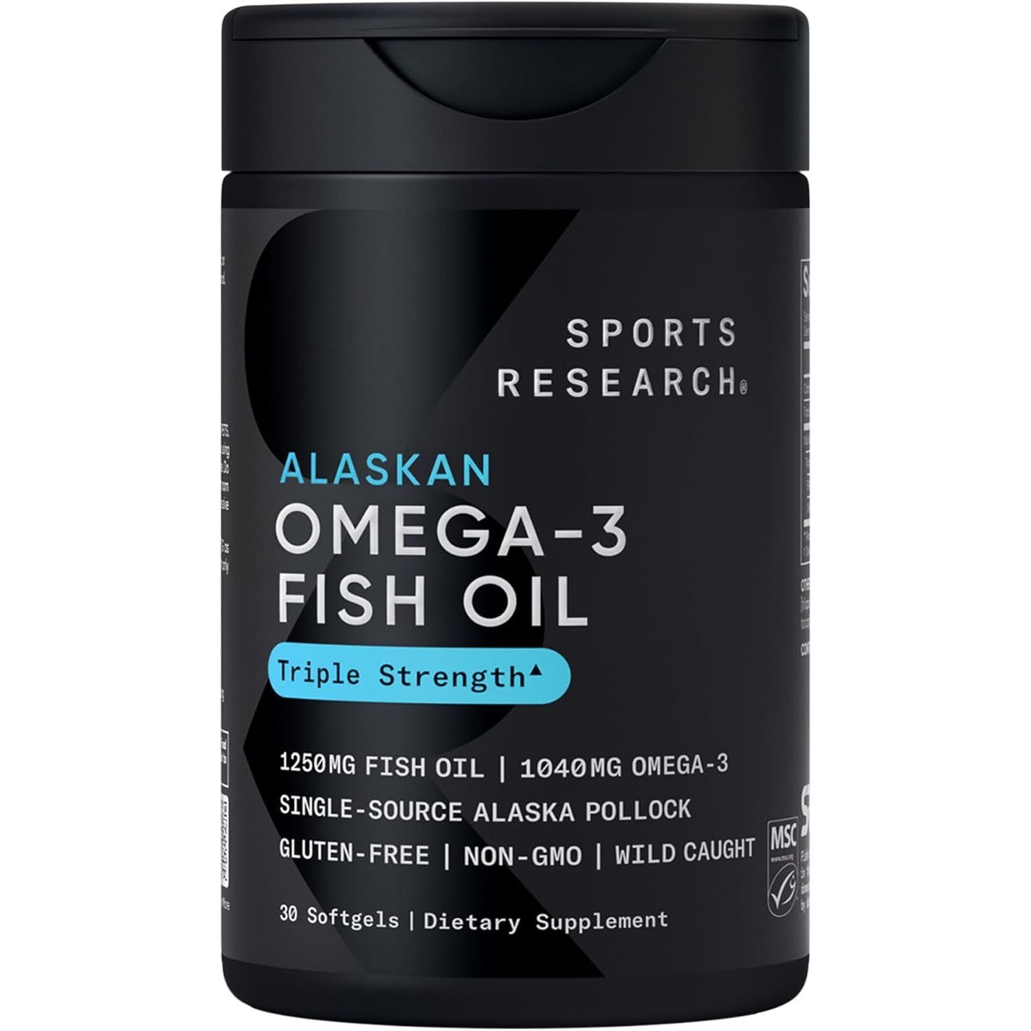 Buy now Sports Research Triple Strength Omega 3 Fish Oil - Burpless Fish Oil Supplement w/EPA & DHA Fatty Acids from Single-Source Wild Alaskan Pollock - 1250 mg, 180 ct 30 Count (Pack of 1) From Alaska at indiglob india