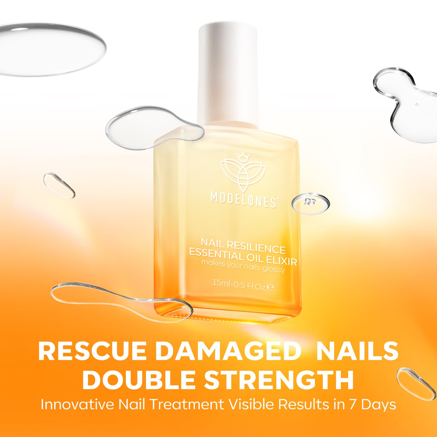 Modelones Nail Strengthener and Growth Oil, Clear Nail Repair for Damaged | Nails Hardener Extra Strong and Growth Repair Mode Gifts Strengthening Polish for Broken Nail Care Women 15ml 0.51 Fl Oz
