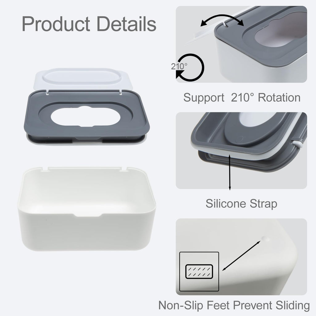 Flushable Wipes Dispenser Compatible with Cottonelle, Wipe Holder for Bathroom with Leak-Proof, Baby Wipes Container Diaper Wipe Dispenser for Home, Office, Cars