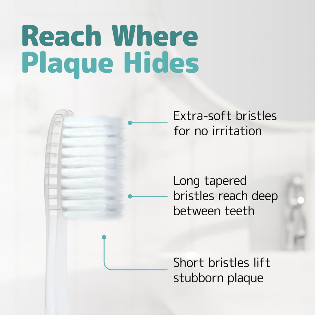 Nimbus Extra Soft Toothbrushes (Compact Size Head) Periodontist Design Tapered Bristles for Sensitive Teeth and Receding Gums, Individually Wrapped Plaque Remover Toothbrush (5 Pack, Colors May Vary)