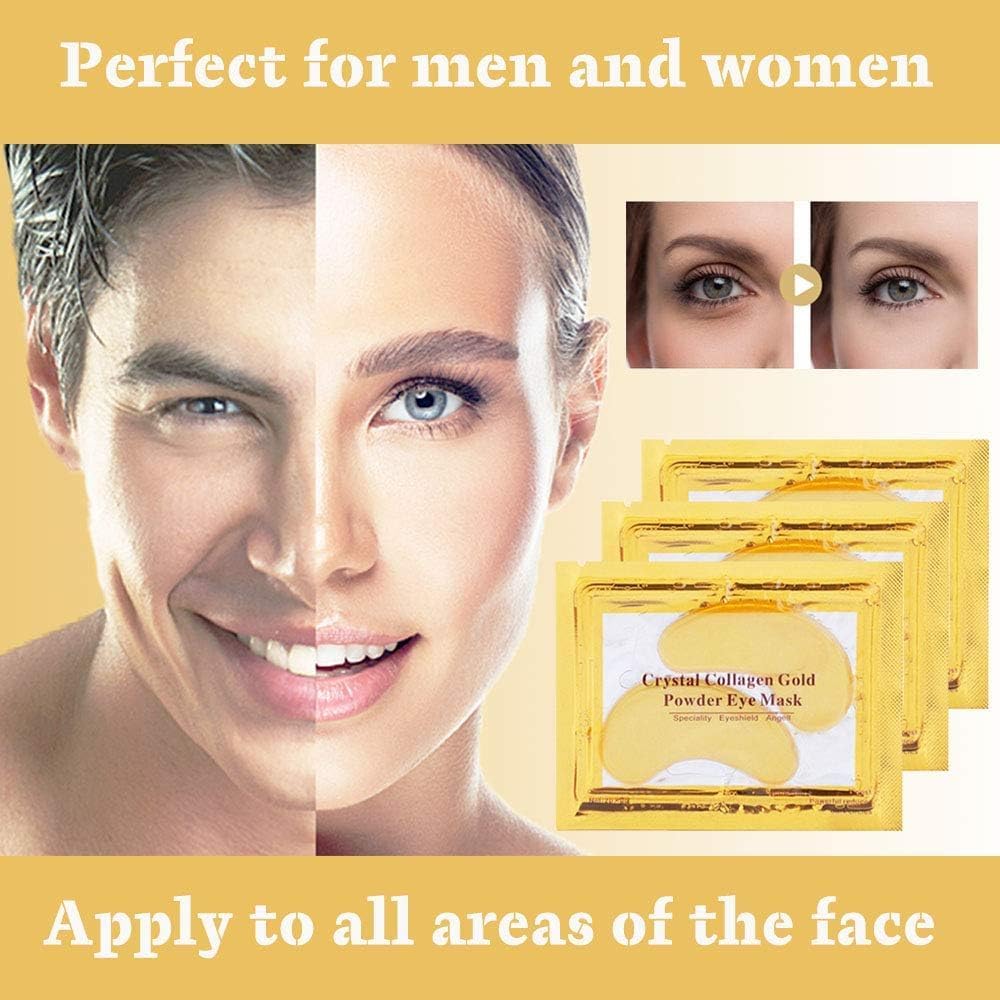 24K Gold Under Eye Collagen Patches, 30 Pairs