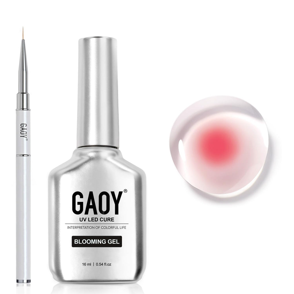GAOY 2 Pcs Blooming Gel, 16ml Clear Blooming Gel Nail Polish, Spreading Effects Soak Off UV Light Cure for Nail Art DIY