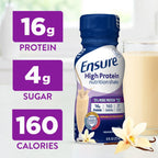 Ensure High Protein Vanilla Nutrition Shake with Fiber, Ready to Drink, 16g Protein and 27 Vitamins and Minerals, 8 fl oz, 6 Pack