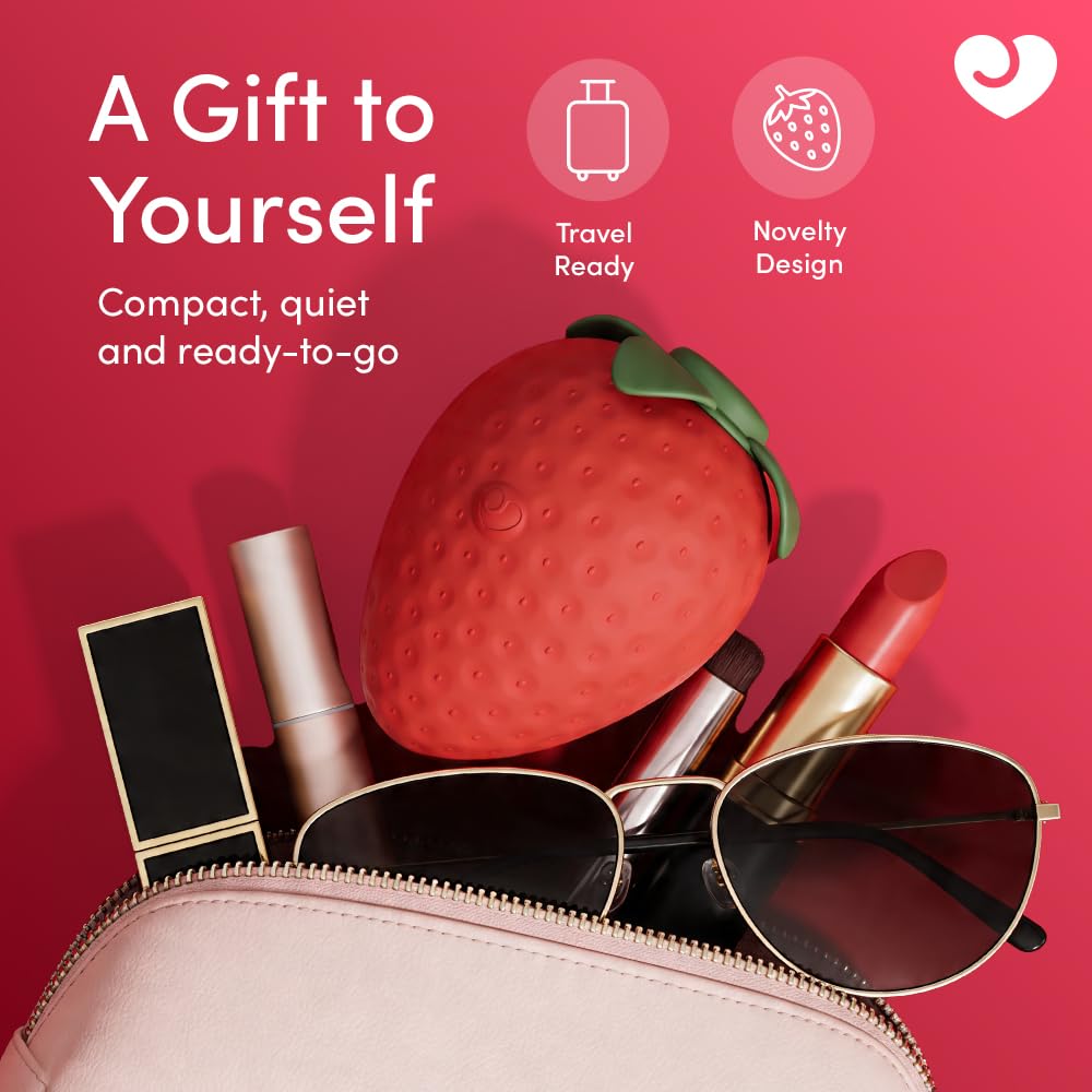 Lovehoney Strawberry Clit Sucker Womens Sex Toy, Discreet Air Pulse Suction