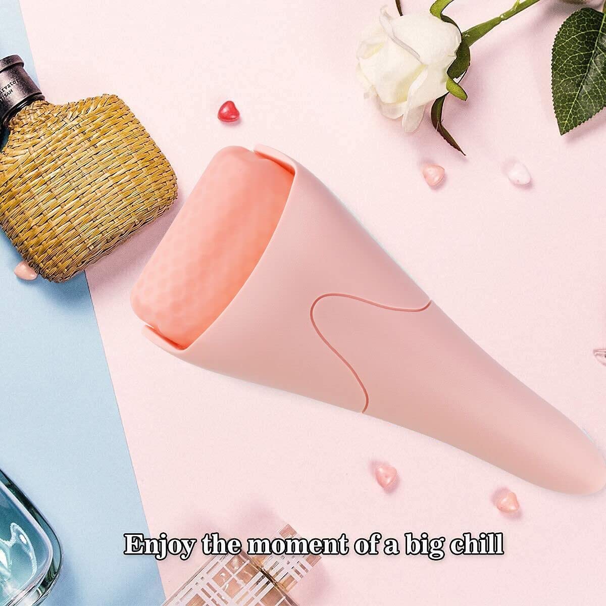 Fronnor Ice Roller for Face,Eyes,Facial Massager Tool,Soothing Skin Care Tool,Cooling Skincare Device for Puffiness,At-Home Spa Gift for Women(Pink)