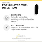 Integrative Therapeutics Activated Charcoal - Digestive & Gut Health Supplement* - Effective Gastrointestinal Support* - Gluten-Free & Dairy-Free - 100 Capsules (50 Servings)
