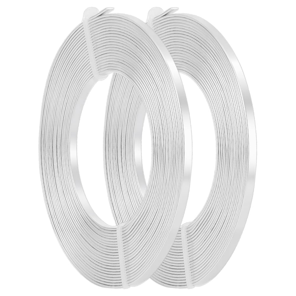 Buy now BENECREAT 5mm Wide Aluminum Craft Wire - 18 Gauge, 32 Feet (Copper Color) - Flat Jewelry Wire for Bezel Making, Sculpting, Armature, DIY Earrings & Rings 3mm Silver - 3mm at indiglob india