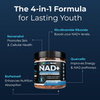 2010 MG NAD+ Supplement- Nicotinamide Riboside, Resveratrol, Quercetin & BioPerine® (High Absorption)- Natural NAD Booster for Anti-Aging, Cellular Energy, Skin- For Women & Men- 90 V Capsules