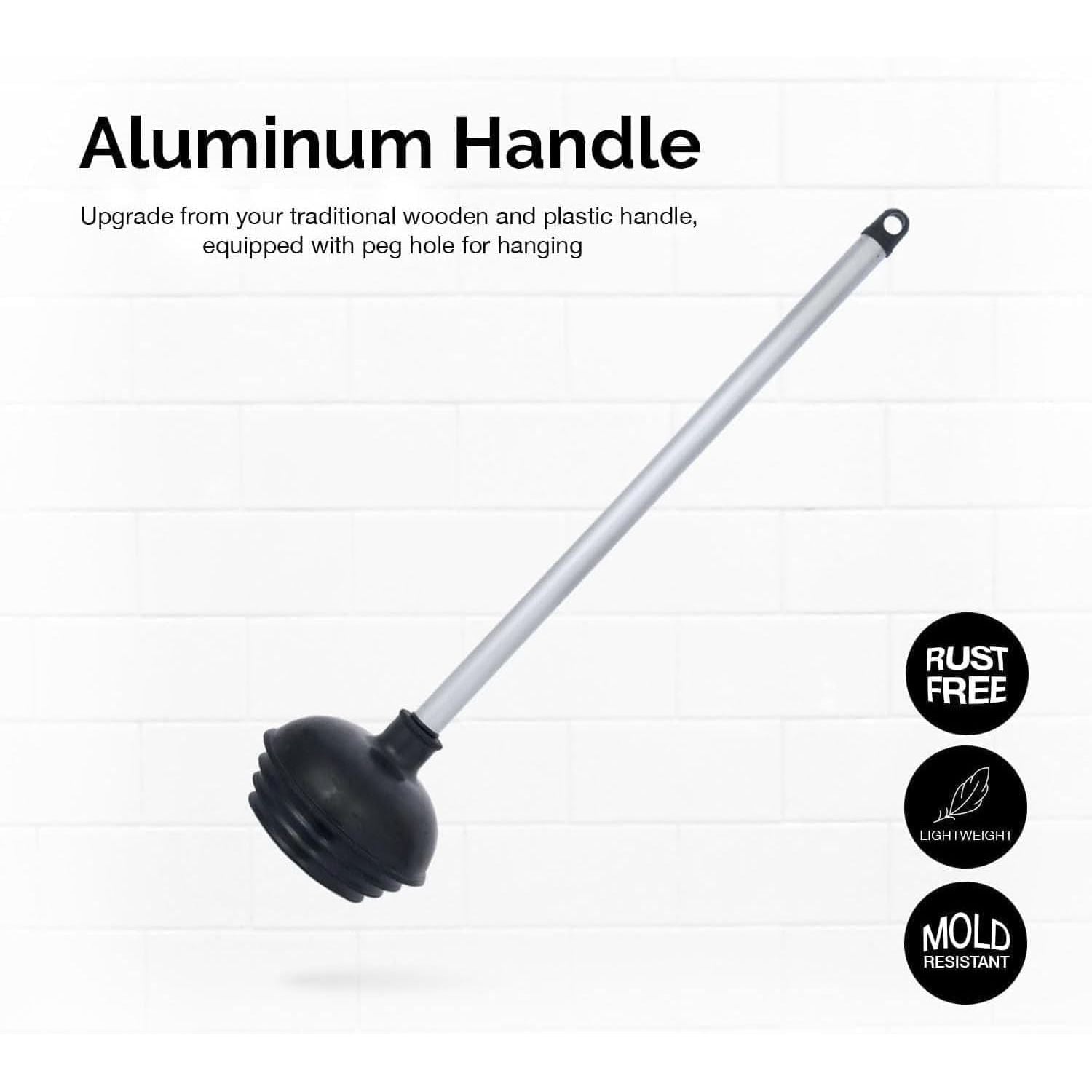 Buy now NEIKO 60166A Toilet Plunger with Patented All-Angle Design, Heavy-Duty Toilet Bowl Plunger with Aluminum Handle, Bathroom Necessity, Black, 1-Pack at indiglob india
