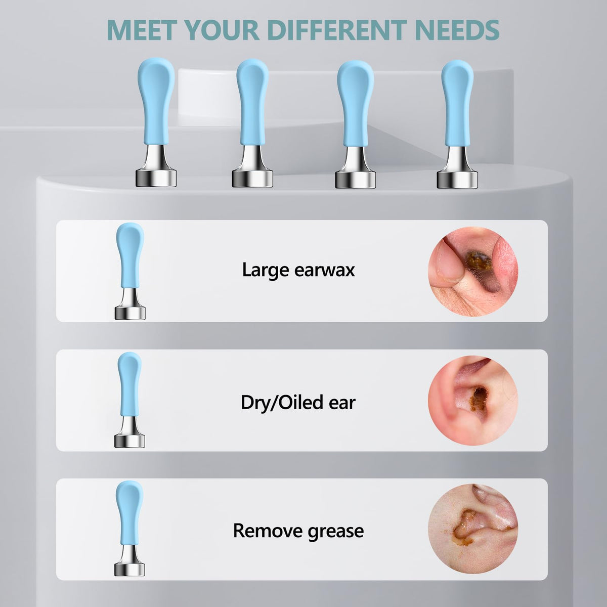 Bebird Replacement Tips Ear 8 Pieces Waterproof Silicone Ear Spoon for Ear Wax Removal Endoscope BEBIRD Original Ear Cleaner Tips Set for W3/R3/T15/X3/X17 PRO/D3Pro/T5/R1(Dia. 3.5mm)