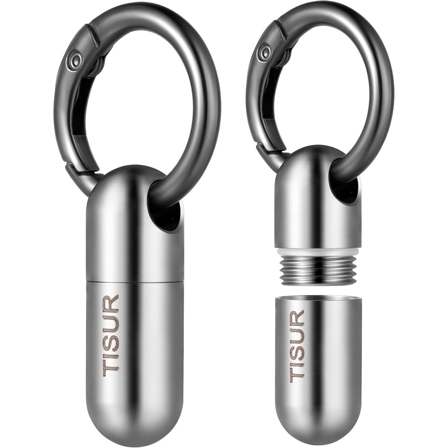 Buy now TISUR Micro Keychain Pill Holder, Titanium Pill Case Waterproof Pill Container, Portable Tiny Pill Organizer for Travel Purse Pocket 2 Pcs Gray Tiny at indiglob india