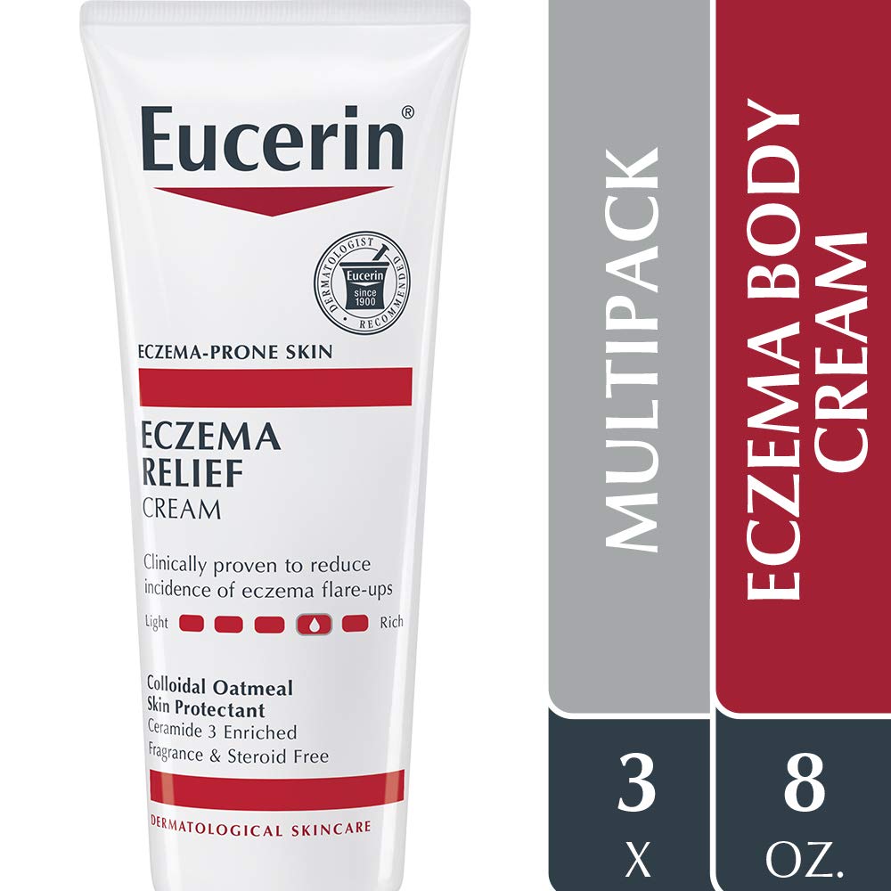 Buy now Eucerin Eczema Relief Cream, Full Body Lotion for Eczema-Prone Skin, Moisturizing Eczema Cream, Body Moisturizer, Multi-Pack, 8 oz. Tube (Pack of 3) at indiglob india