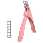 Acrylic Nail Cutter with Magnet Sizer & Length Measurement,Adjustable Stainless Nail Trimmer for Salon Home Nail Art, Professional Nail Clippers for Precise Manicures (Rainbow)