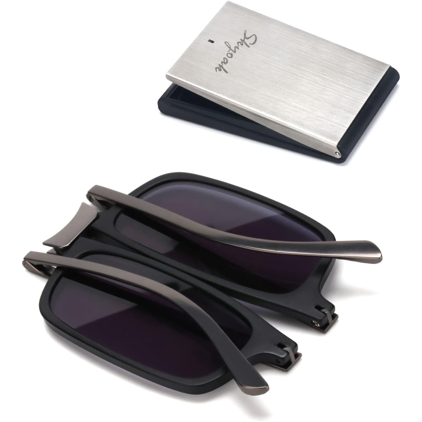 Buy now SKYOAK Evolved Folding Reading Glasses For Women Men Blue Light Blocking Anti UV Eyestrain Foldable Portable Compact Readers with Flat Hard Case Pocket Computer glasses 1.5 BLACK Sun Reader-black 1.5 x at indiglob india