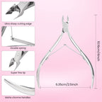 Cuticle Trimmer Cuticle Nippers,Professional Stainless Steel Cuticle Cutter Cuticle Clippers Cuticle Remover,Pedicure Manicure Tools for Fingernails and Toenails(Silver)