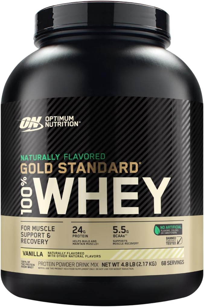 Buy now Optimum Nutrition Gold Standard 100% Whey Naturally Flavored Protein Powder, Vanilla, 1.9 Pound (Packaging May Vary) at indiglob india