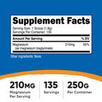 Nutricost Magnesium Glycinate Powder (250 Grams) Unflavored
