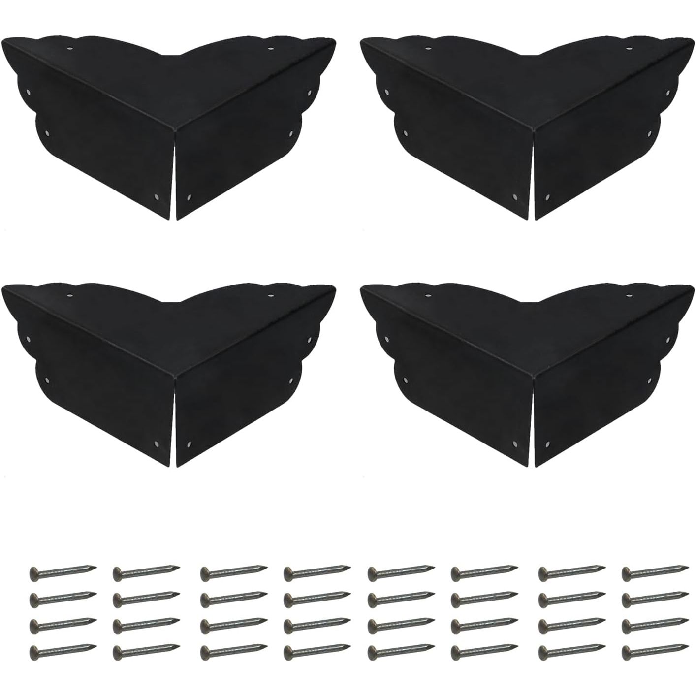 Buy now Mcredy Corner Protectors for Furniture,4 Pack Table Corner Protectors Metal Bronze Box Corners Decorative 2.8x2.8x1.2(LxWxH),Side Length 2.8" Black 4 at indiglob india
