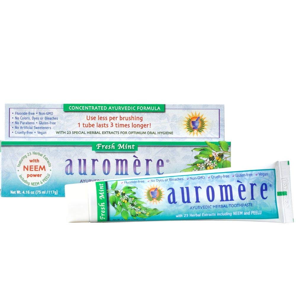 Auromere Ayurvedic Herbal Neem & Clove Toothpaste - Fresh Mint, 1 Pack