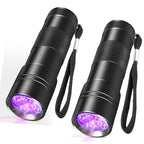 Buy now SEVENKA Black Light Flashlight, 2 Pack 12 LED UV Blacklight Flashlight, 395nm Handheld Mini Torch Light, Professional Urine Detector for Dog Pet Urine Stains, Bed Bugs and Scorpions. at indiglob india
