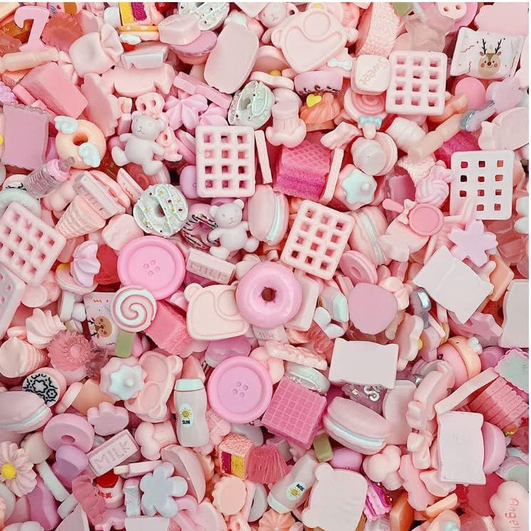 Why Indiglob is the #1 Store for 50 Pcs Slime Charms Easter Set DIY Craft Mixed Making Resin Jewery Making Kit, Resin Flatback Slime Beads Making Supplies for DIY Scrapbooking Crafts (Pink)
