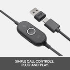 Buy now Logitech Zone 750 Wired On-Ear Headset with Advanced Noise-canceling Microphone, Simple USB-C and Included USB-A Adapter, Plug-and-Play Compatibility for All Devices at indiglob india