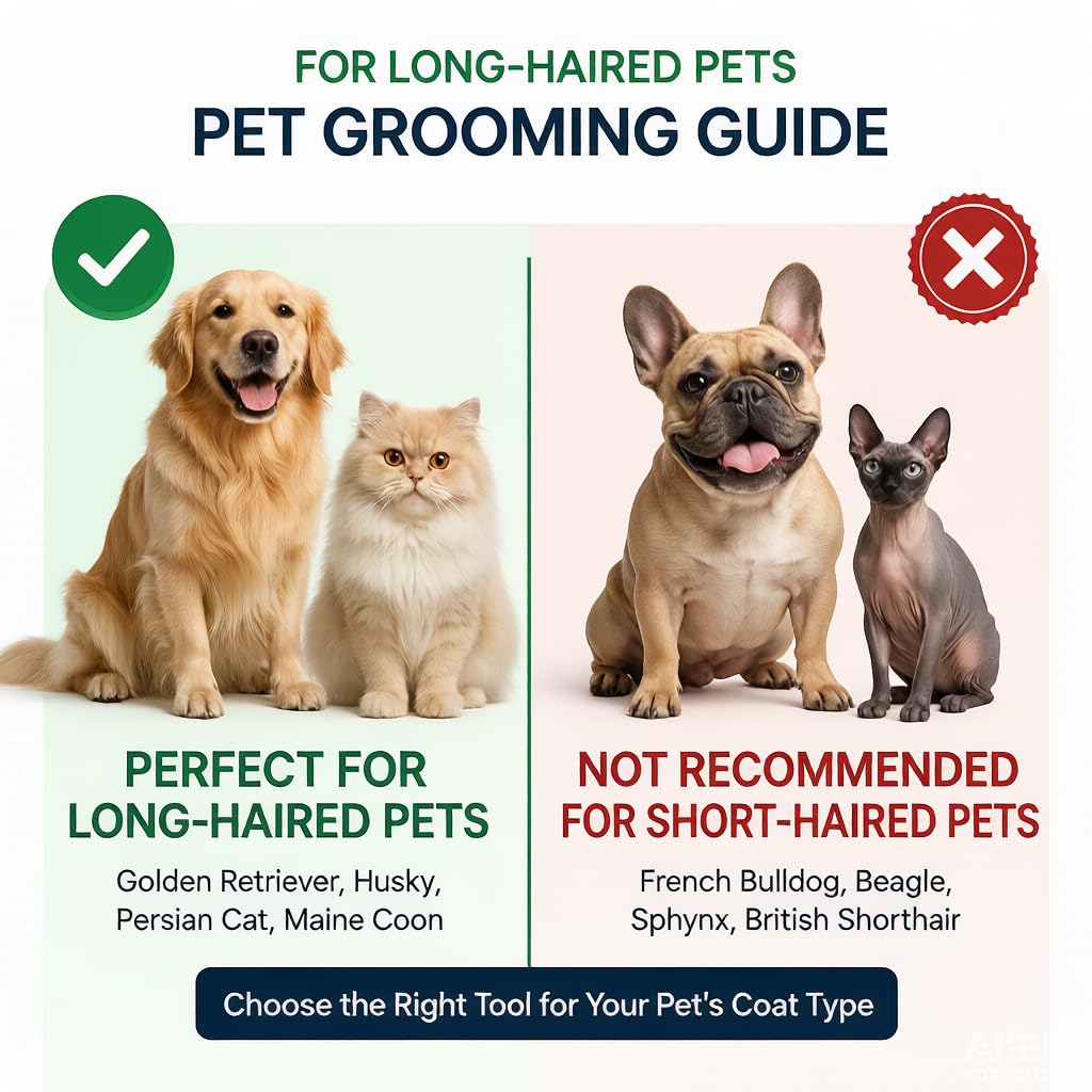 Tpotato Deshedding Dog Brush for Long Haired Dogs Cats,Undercoat Shedding Rake for Dematting Detangling Tangles Matted Fur and Knots,Metal Pet Comb,Professional Pet Grooming Supplies Tool Kit,Red