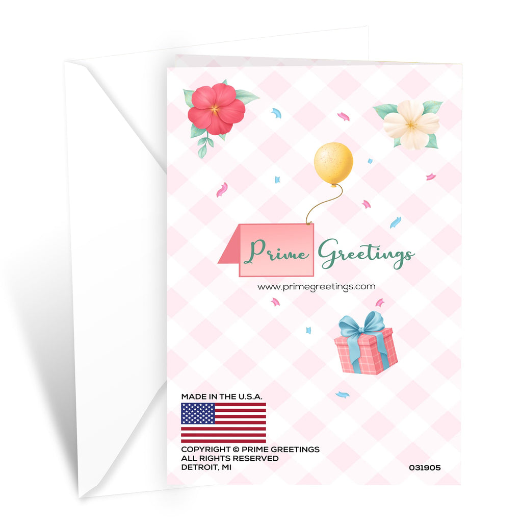 Prime Greetings Granddaughter Birthday Card, Made in America, Thick Card Stock with Premium Envelope Packaged in a Reusable Presentation Mailer, Eco-Friendly, 5in x 7.75in