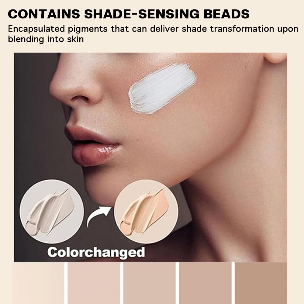 Foundation 4 in 1 - Color Changing Foundation, Medium Spectrum with SPF 50, Hypoallergenic Hydrating Liquid Concealer, Long-lasting & Waterproof Natural Finish - 1.0 fl oz
