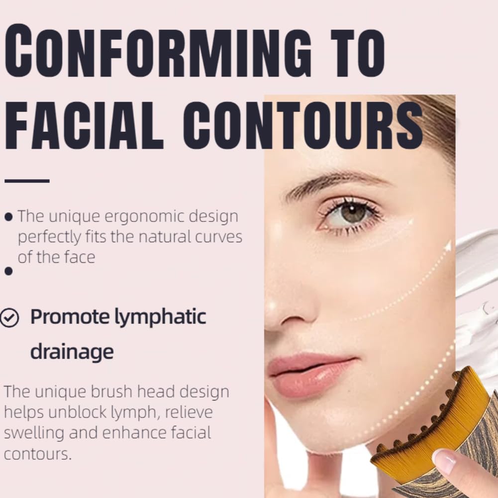 1/2 PCS Lymphatic Contour Face Brush for Sculpting – Anti-Puffiness, Detox & Lift, Improves Skin Glow & Absorption(1 Pcs Contour Face Brush)