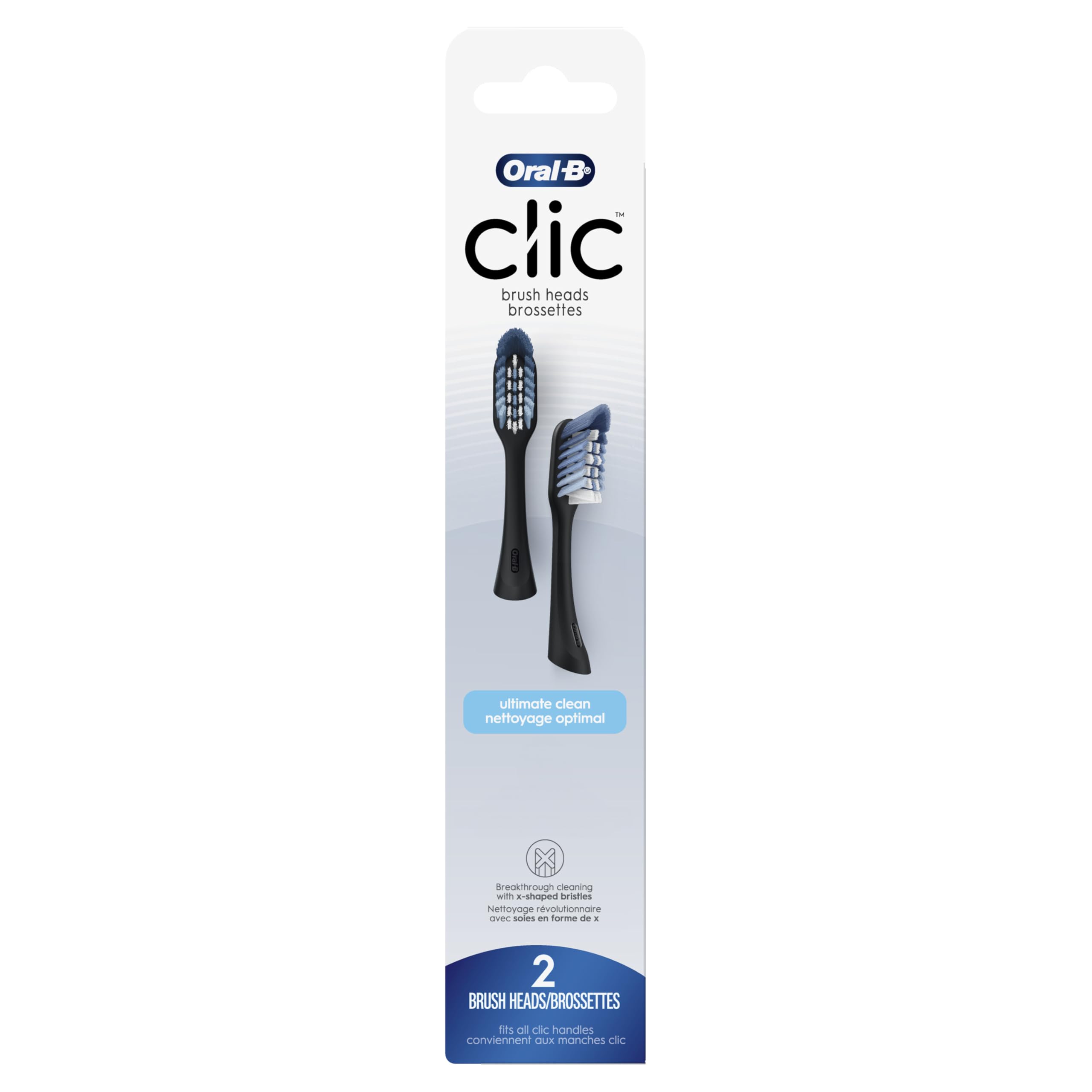 Buy now Oral-B Clic Toothbrush replacement heads, 2 count toothbrushes, black refill brush heads at indiglob india