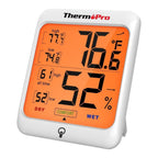Buy now ThermoPro TP53 Digital Hygrometer Indoor Thermometer for Home, Temperature Humidity Sensor with Comfort Indicator & Max Min Records, Backlight Display Room Thermometer Humidity Meter, LCD 1 at indiglob india