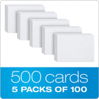 Oxford Index Cards, Index Cards, Blank on Both Sides, White, Cards (40177), 4x6,100 Count (Pack of 5)