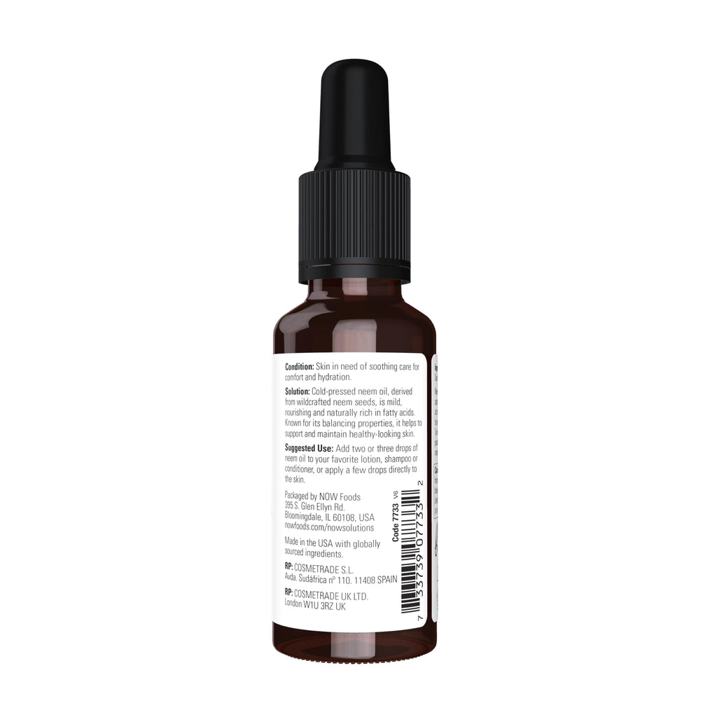 Buy now NOW Foods Solutions, Neem Oil, 100% Pure, Made From Azadirachta Indica (Neem) Seed Oil, Natural Relief from Irritation and Other Skin Issues, 1-Ounce, Ingredients: 100% pure neem oil at indiglob india