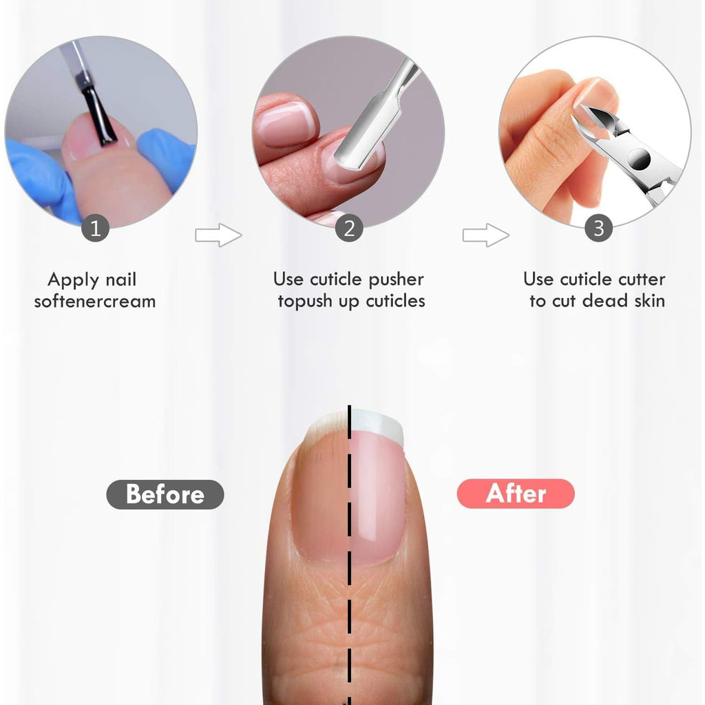 Buy now Cuticle Trimmer Cuticle Remover with Cuticle Pusher, XUNXMAS Professional Stainless Steel Durable Pedicure Manicure Tools Cutter Nipper Scissor Clipper for Fingernails and Toenails Dead Skin Black at indiglob india