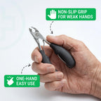 Toenail Clippers for Thick Toenails – KLIPP 15 mm Wide Jaw Thick Fingernail and Toenail Cutter with Curved Stainless-Steel Blades for Seniors (Eagle Beak)