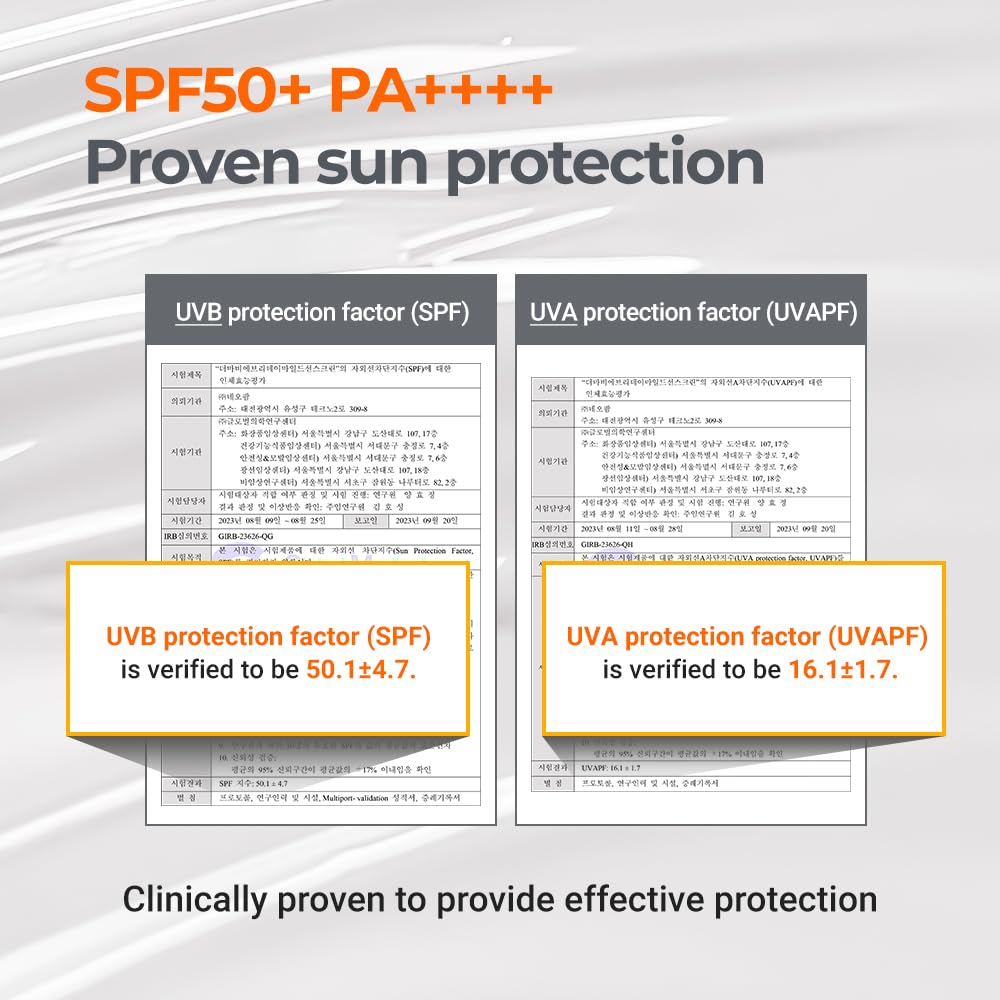 Derma B Everyday Mild Sunscreen SPF50+ PA++++ 1.69 Fl Oz, 50ml Fast-Absorbing Lightweight SPF Sunblock Moisturizer, Facial Body Non-Sticky for Dewy Skin, Korean Sunscreen Lotion for Sensitive Skin