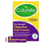 Culturelle Pro Strength Probiotics for Digestive Gut Health*, 12B CFU, 60ct | Daily Prebiotic Probiotic for Women & Men, Synbiotic, Lactobacillus Rhamnosus GG, No Refrigeration Needed, 2 Month Supply