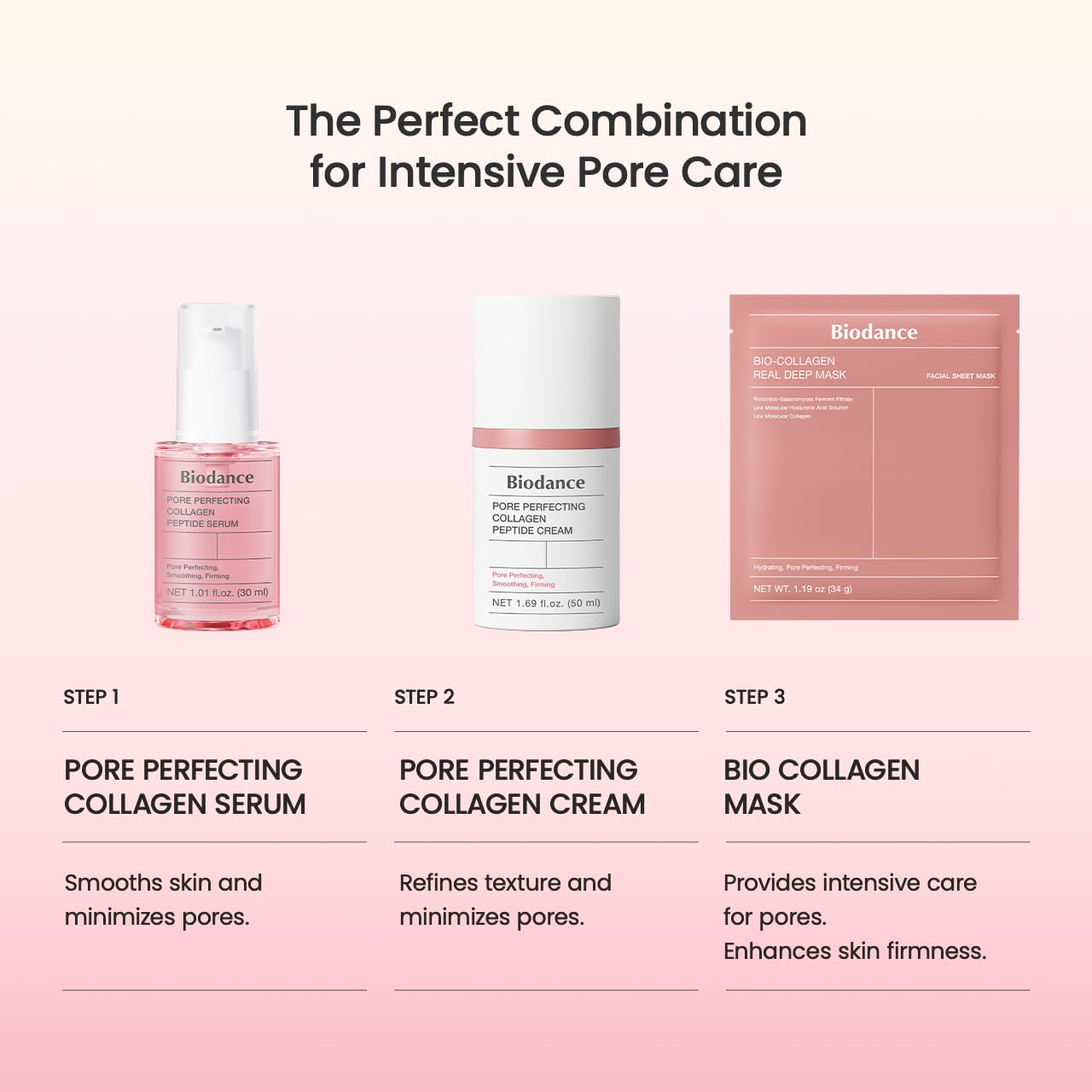 BIODANCE Pore Perfecting Collagen Peptide Cream, Hydrating, Plumping, Pore Care, Firming Facial Moisturizer, Korean Skin Care, Self Care Gifts for Women | 1.69 fl. oz.